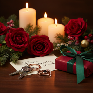 Romantická vánoční scéna